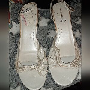 White Women's wedge sandals